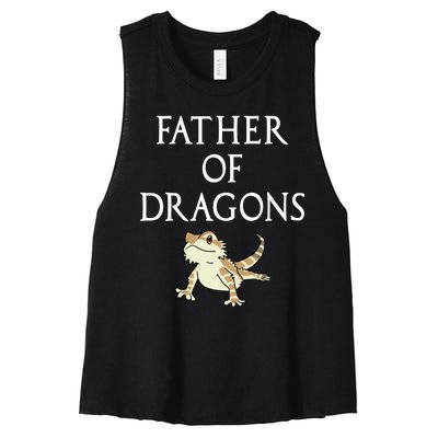 Funny Bearded  Dad Father Of Dragons Women's Racerback Cropped Tank