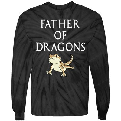 Funny Bearded  Dad Father Of Dragons Tie-Dye Long Sleeve Shirt