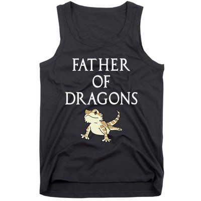 Funny Bearded  Dad Father Of Dragons Tank Top
