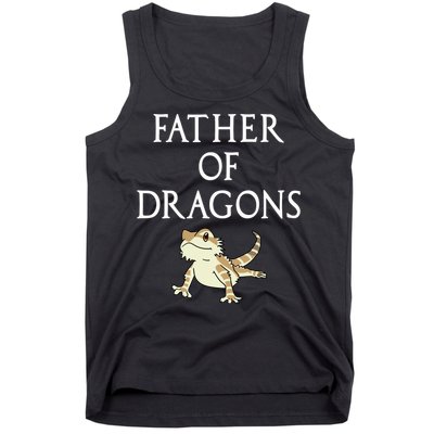 Funny Bearded  Dad Father Of Dragons Tank Top