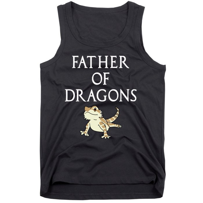 Funny Bearded  Dad Father Of Dragons Tank Top