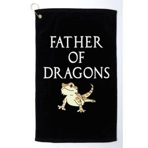 Funny Bearded  Dad Father Of Dragons Platinum Collection Golf Towel