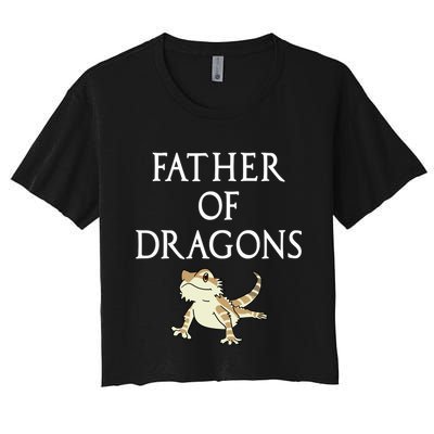 Funny Bearded  Dad Father Of Dragons Crop Top