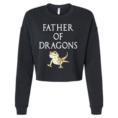 Funny Bearded  Dad Father Of Dragons Cropped Pullover Crew