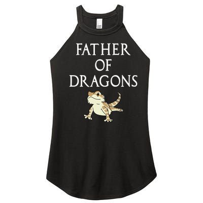 Funny Bearded  Dad Father Of Dragons Women's Perfect Tri Rocker Tank