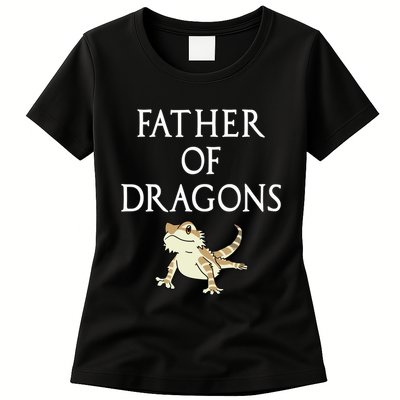 Funny Bearded  Dad Father Of Dragons Womens T-Shirt
