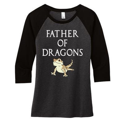 Funny Bearded  Dad Father Of Dragons Women's Tri-Blend 3/4-Sleeve Raglan Shirt