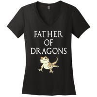 Funny Bearded  Dad Father Of Dragons Women's V-Neck T-Shirt