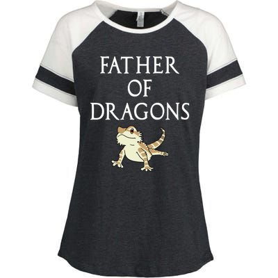 Funny Bearded  Dad Father Of Dragons Enza Ladies Jersey Colorblock Tee