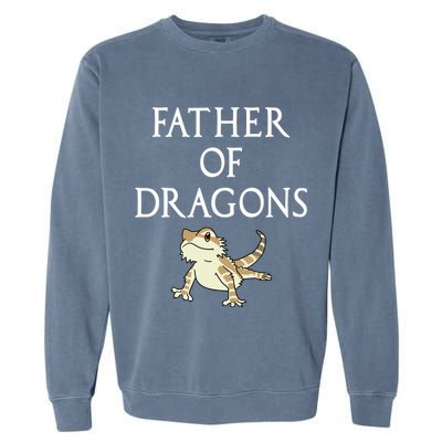 Funny Bearded  Dad Father Of Dragons Garment-Dyed Sweatshirt