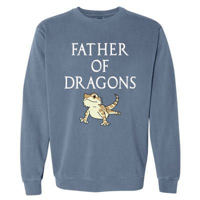 Funny Bearded  Dad Father Of Dragons Garment-Dyed Sweatshirt