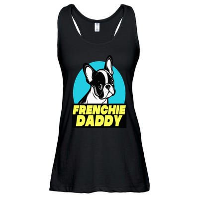 Frenchie Daddy  French Bulldog Dad Full Color Ladies Essential Flowy Tank