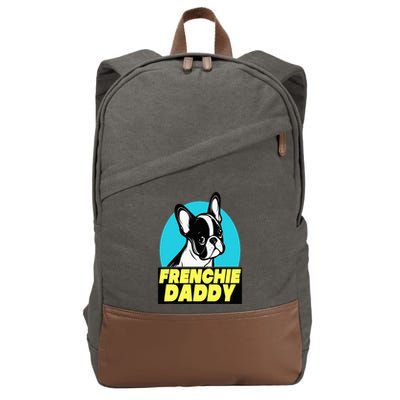 Frenchie Daddy  French Bulldog Dad Full Color Cotton Canvas Backpack