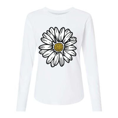 Flowers Daisy Womens Cotton Relaxed Long Sleeve T-Shirt