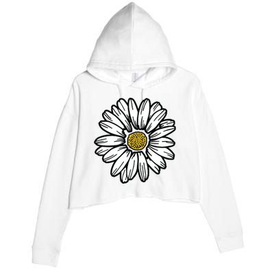 Flowers Daisy Crop Fleece Hoodie