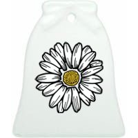 Flowers Daisy Ceramic Bell Ornament