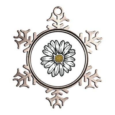 Flowers Daisy Metallic Star Ornament