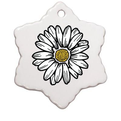 Flowers Daisy Ceramic Star Ornament