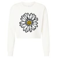 Flowers Daisy Cropped Pullover Crew