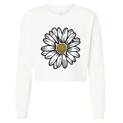 Flowers Daisy Cropped Pullover Crew