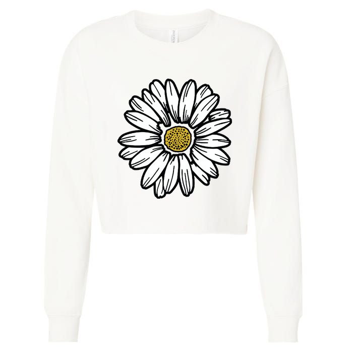 Flowers Daisy Cropped Pullover Crew