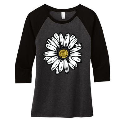 Flowers Daisy Women's Tri-Blend 3/4-Sleeve Raglan Shirt