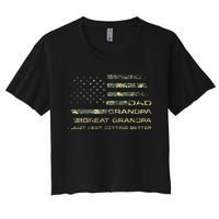 Fathers Day From Grand Dad Grandpa Great Grandpa Women's Crop Top Tee