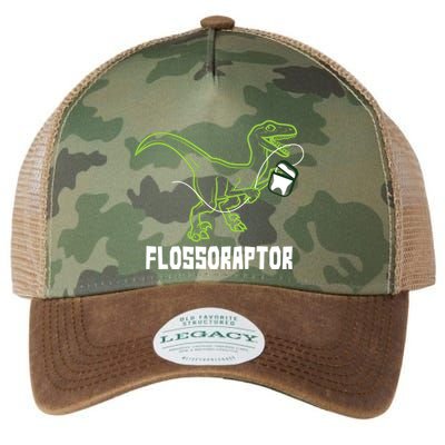Flossoraptor Dinosaur Funny Pediatric Dentist Legacy Tie Dye Trucker Hat