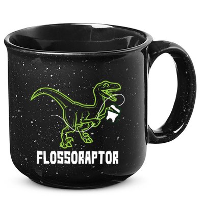Flossoraptor Dinosaur Funny Pediatric Dentist 15oz Campfire Ceramic Mug