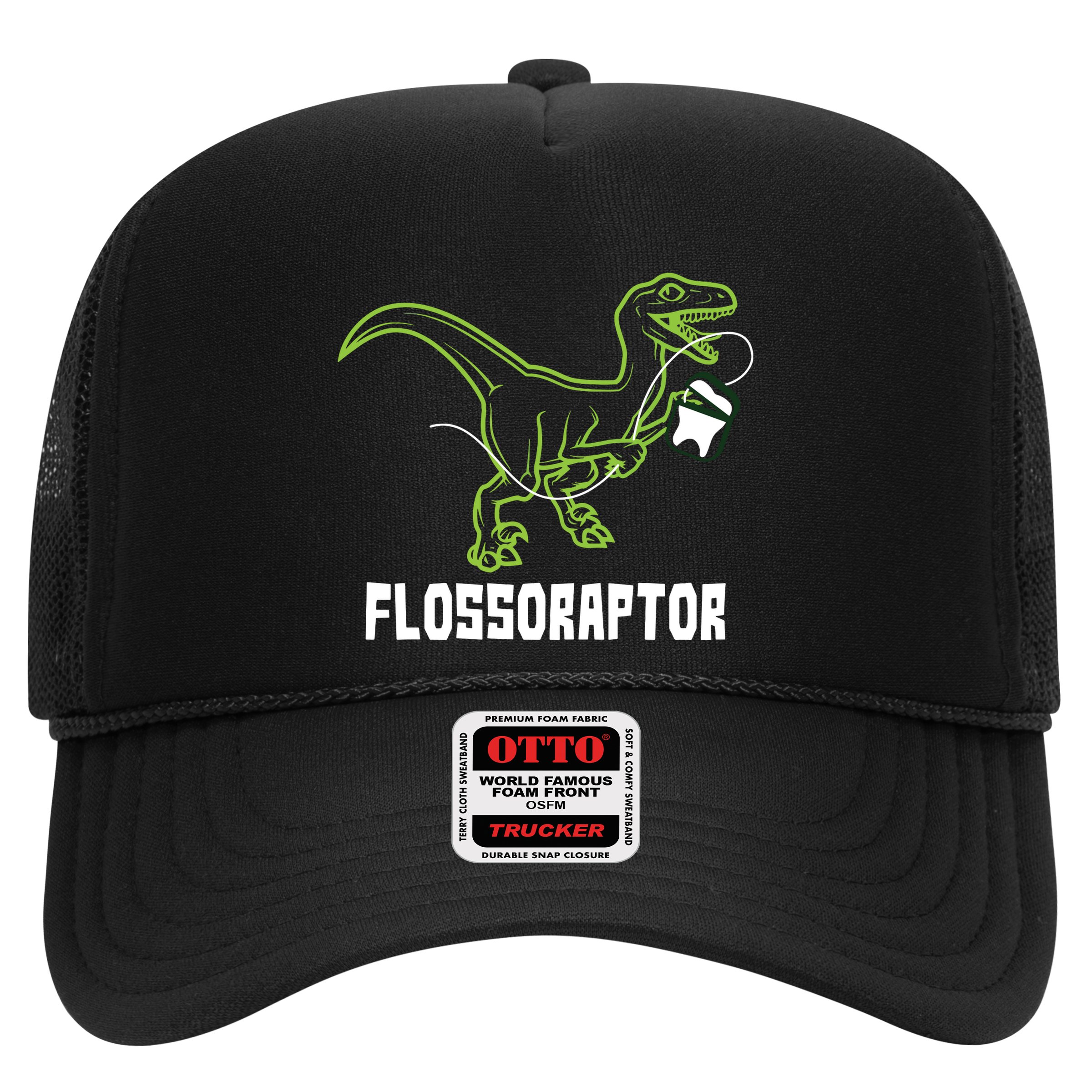 Flossoraptor Dinosaur Funny Pediatric Dentist Hat