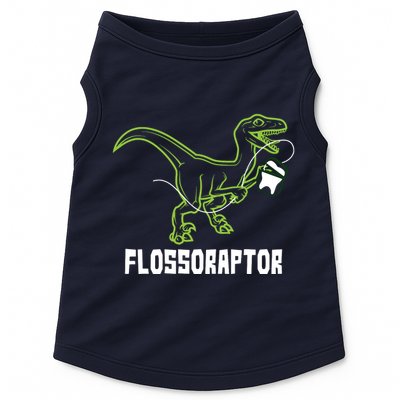 Flossoraptor Dinosaur Funny Pediatric Dentist Doggie Tank