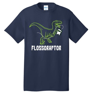 Flossoraptor Dinosaur Funny Pediatric Dentist Tall T-Shirt