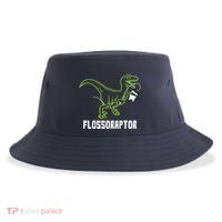 Flossoraptor Dinosaur Funny Pediatric Dentist Sustainable Bucket Hat