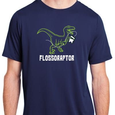 Flossoraptor Dinosaur Funny Pediatric Dentist Adult ChromaSoft Performance T-Shirt