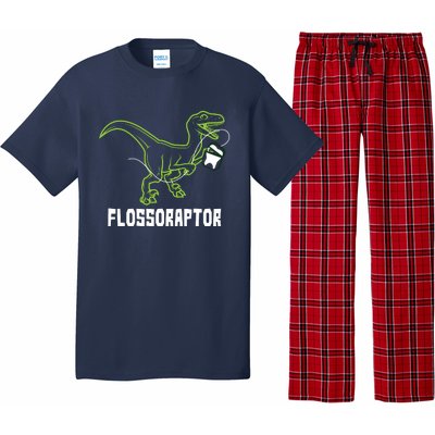 Flossoraptor Dinosaur Funny Pediatric Dentist Pajama Set