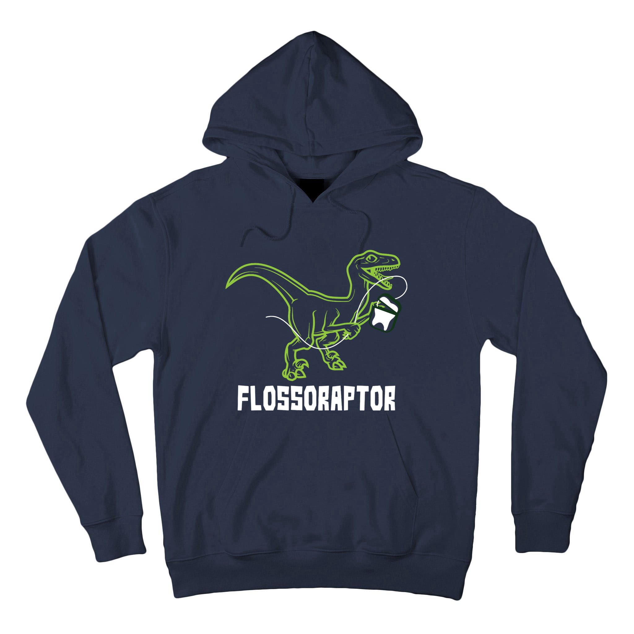 Flossoraptor Dinosaur Funny Pediatric Dentist Tall Hoodie