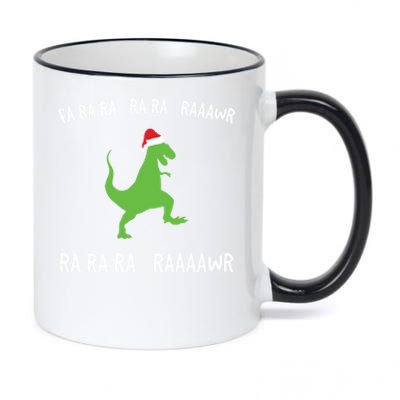 Funny Dinosaur Fa Ra Ra Rawr Rawr Christmas Design Meaningful Gift 11oz Black Color Changing Mug