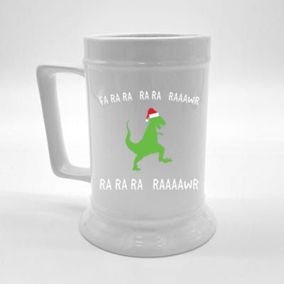 Funny Dinosaur Fa Ra Ra Rawr Rawr Christmas Design Meaningful Gift Beer Stein