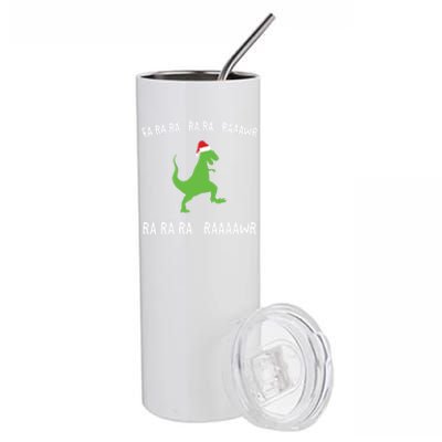 Funny Dinosaur Fa Ra Ra Rawr Rawr Christmas Design Meaningful Gift Stainless Steel Tumbler