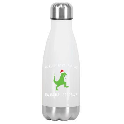 Funny Dinosaur Fa Ra Ra Rawr Rawr Christmas Design Meaningful Gift Stainless Steel Insulated Water Bottle