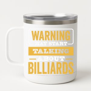 Father's Day Funny Billiards, Talking About Billiards Sport Gift For Dad 12 oz Stainless Steel Tumbler Cup