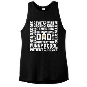 Father's Day For Dads Worlds Greatest Dad Proud Father Ladies PosiCharge Tri-Blend Wicking Tank