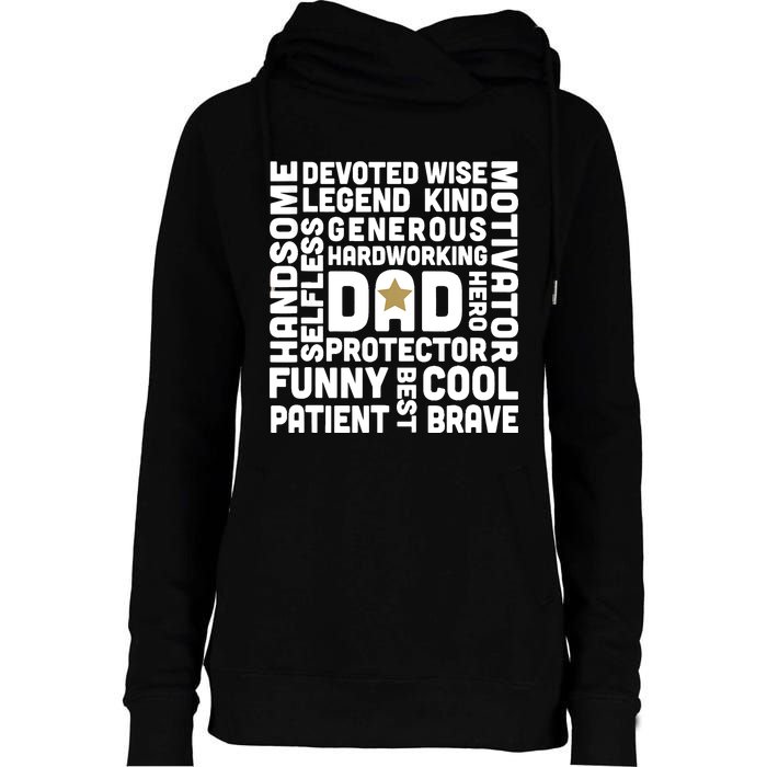 Father's Day For Dads Worlds Greatest Dad Proud Father Womens Funnel Neck Pullover Hood