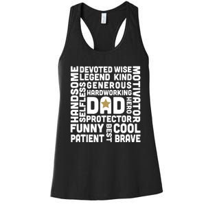 Father's Day For Dads Worlds Greatest Dad Proud Father Women's Racerback Tank