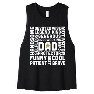 Father's Day For Dads Worlds Greatest Dad Proud Father Women's Racerback Cropped Tank