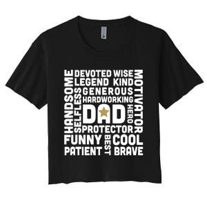 Father's Day For Dads Worlds Greatest Dad Proud Father Women's Crop Top Tee