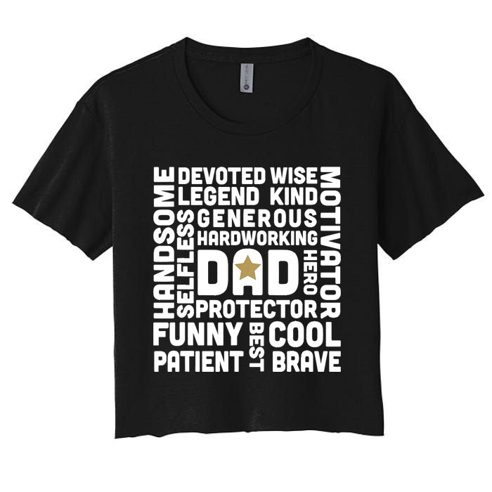 Father's Day For Dads Worlds Greatest Dad Proud Father Women's Crop Top Tee