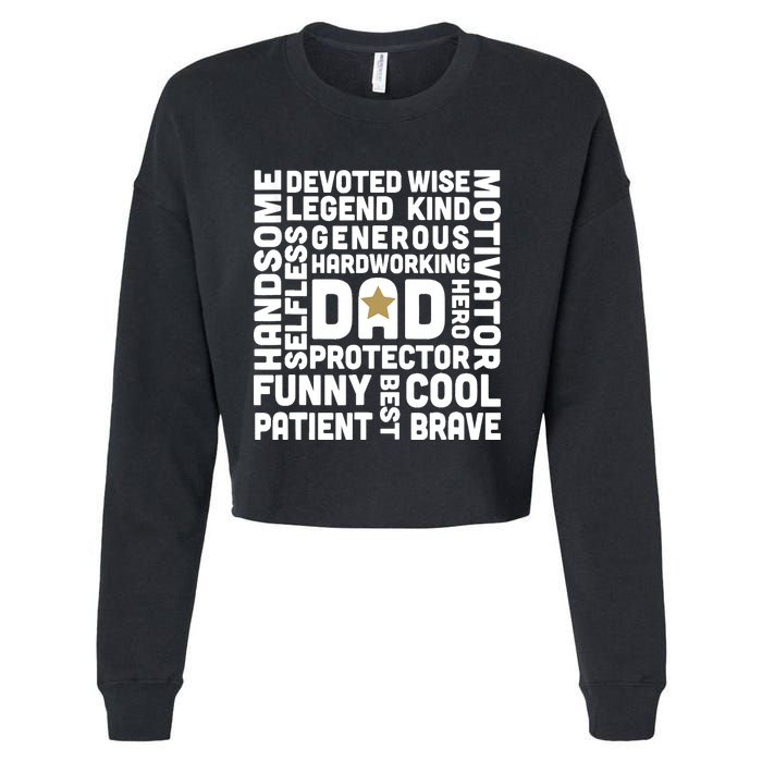 Father's Day For Dads Worlds Greatest Dad Proud Father Cropped Pullover Crew