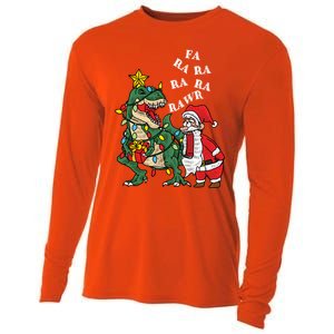 Funny Dinosaur Fa Ra Ra Rawr Rawr Christmas Funny Trex Xmas Gift Cooling Performance Long Sleeve Crew