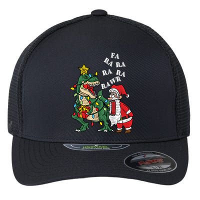 Funny Dinosaur Fa Ra Ra Rawr Rawr Christmas Funny Trex Xmas Gift Flexfit Unipanel Trucker Cap